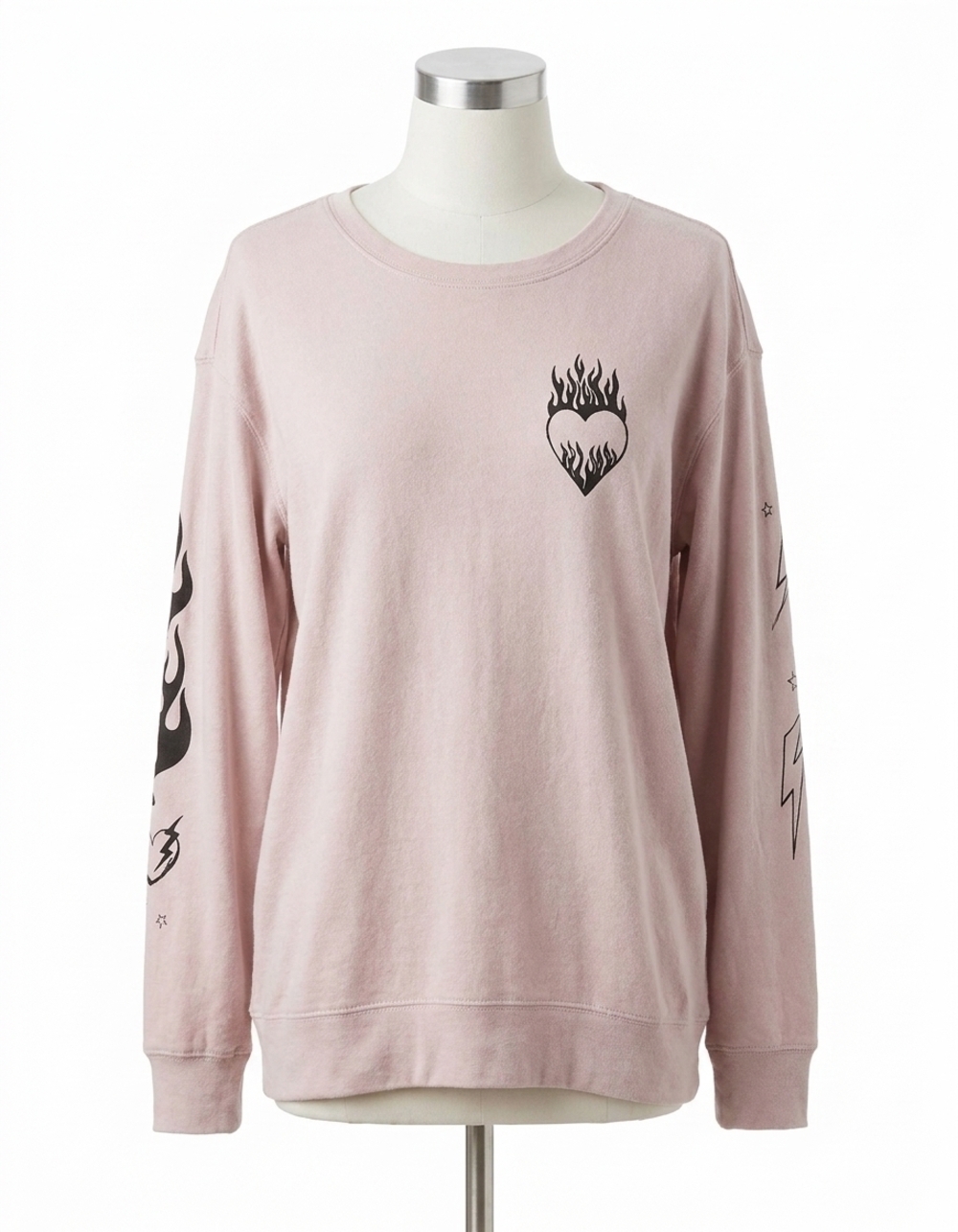 NEW CHASER flaming heart pullover in macaron